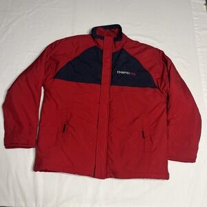 Vintage Chaps Ralph Lauren Ski Jacket Mens M Red Full Zip Quilted Puffer 90s